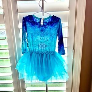 Tiny Threads Blue Long Sleeve Twirl Dress Bodysuit 18–24M Bamboo Tulle